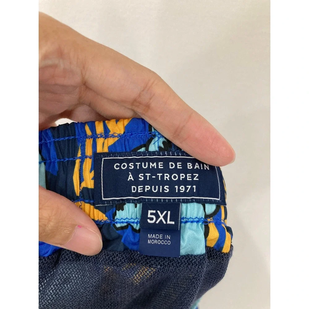 Vilebrequin Koala Print Swim Trunks 5XL Blue Yellow Moorea Board Shorts Vacation